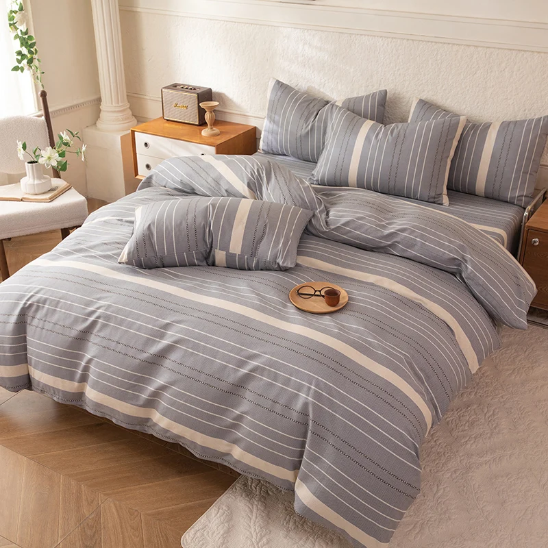 

3pc 100% Cotton Printed Duvet Cover Set Includes One Duvet Cover and Two Pillowcases It's Soft Skin-friendly Cotton Bedding