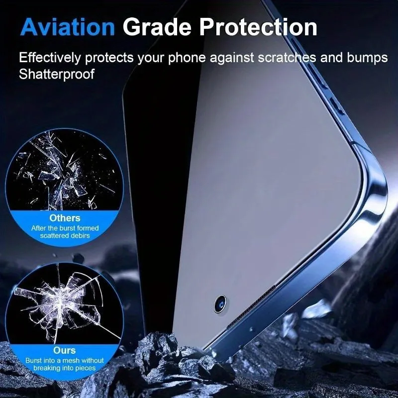 5 عبوات من واقيات الشاشة المصنوعة من الزجاج المقوى للخصوصية لهاتف iPhone 11 12 13 14 15 16 17 Pro Max XR X شاشة مضادة للتجسس ومضادة للكسر