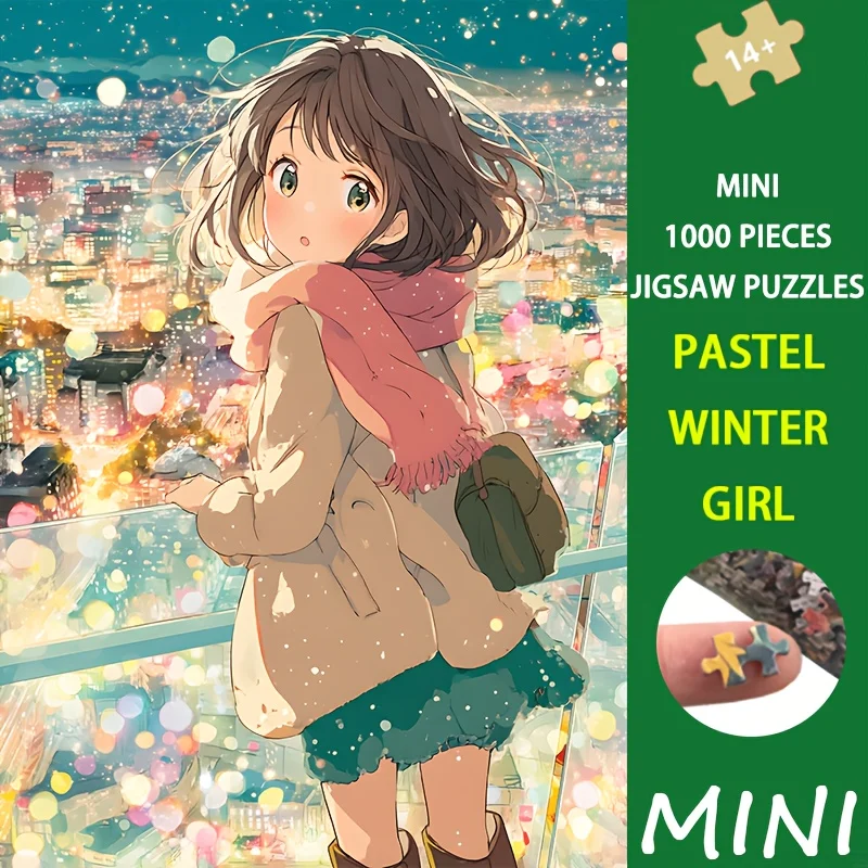 

Mini Size 1000pcs Jigsaw Puzzle Pastel Winter Girl Art Print – Soft Watercolor Wall Decor for Bedroom