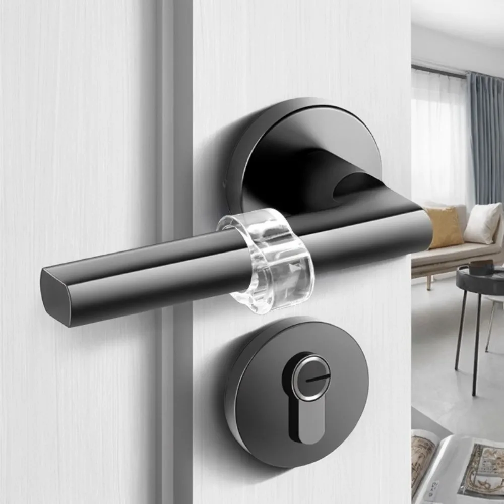 1pc PVC Door Handle Bumper Silicone Anti-collision Silicone Door Knob Protector Clear No Drill Windproof Door Stop Home Office