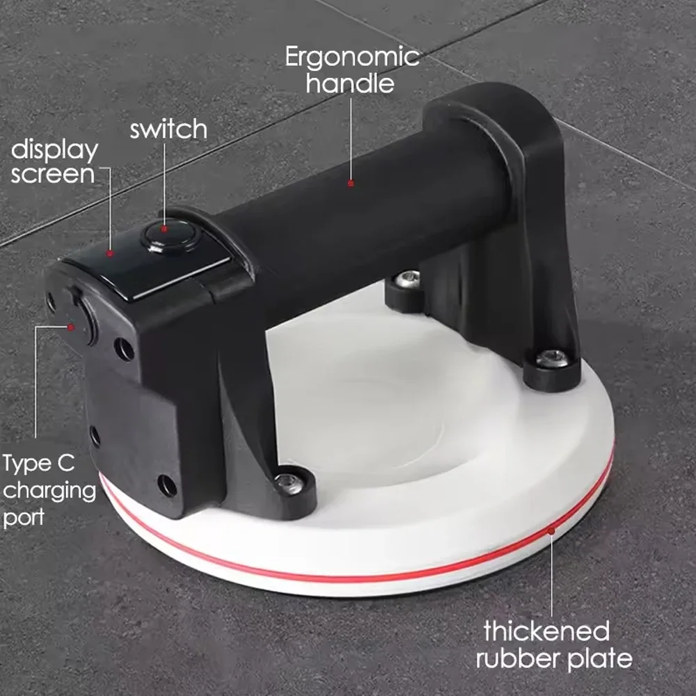 Ventosa elettrica a vuoto con display intelligente Sollevatore per piastrelle in vetro resistente da 200 kg con batteria da 2000 mAh e scatola di immagazzinaggio