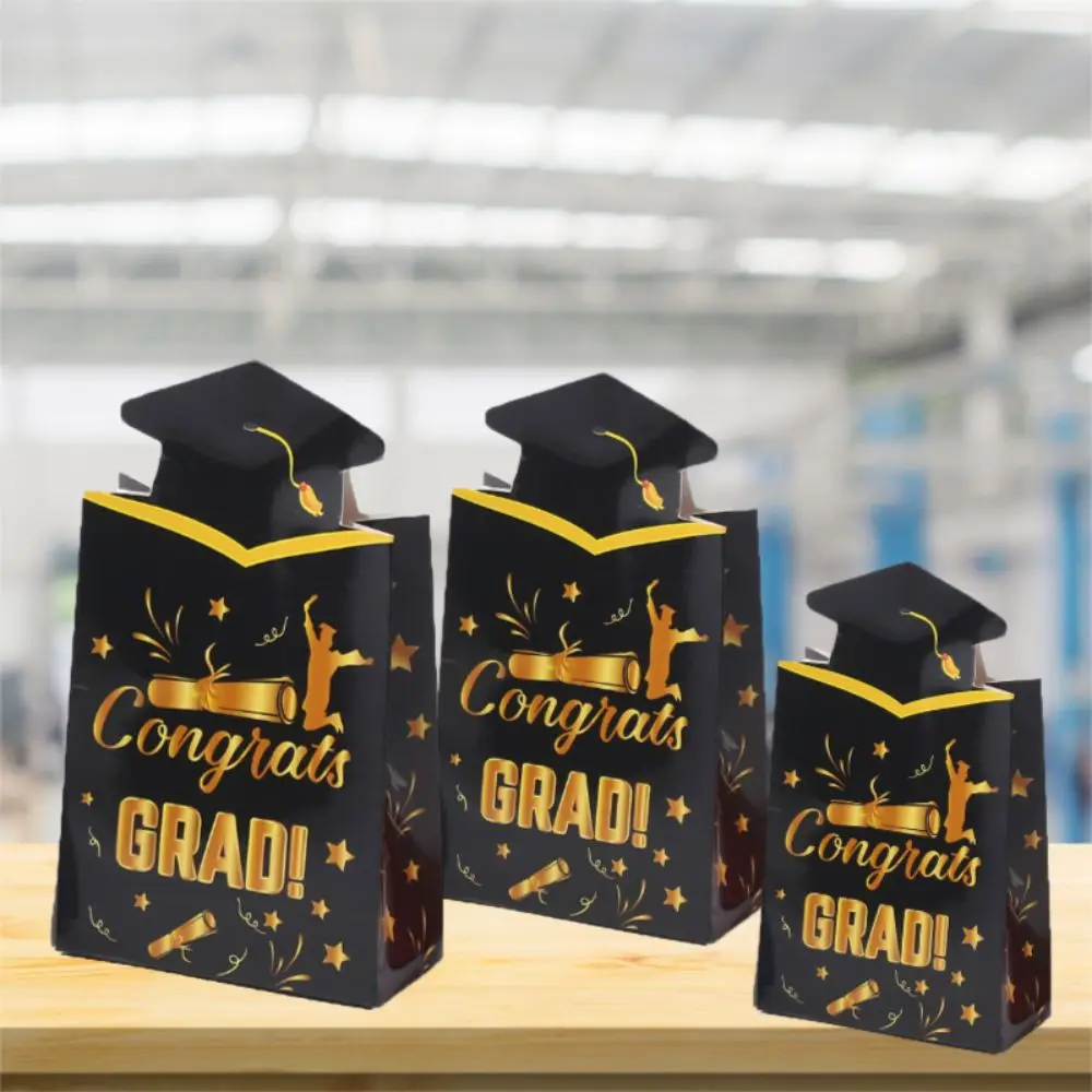 20pcs Congrats Grad Graduation Hat Box Paper Material Celebration Doctoral Cap Box Unique Favor Packaging Box Celebration Event