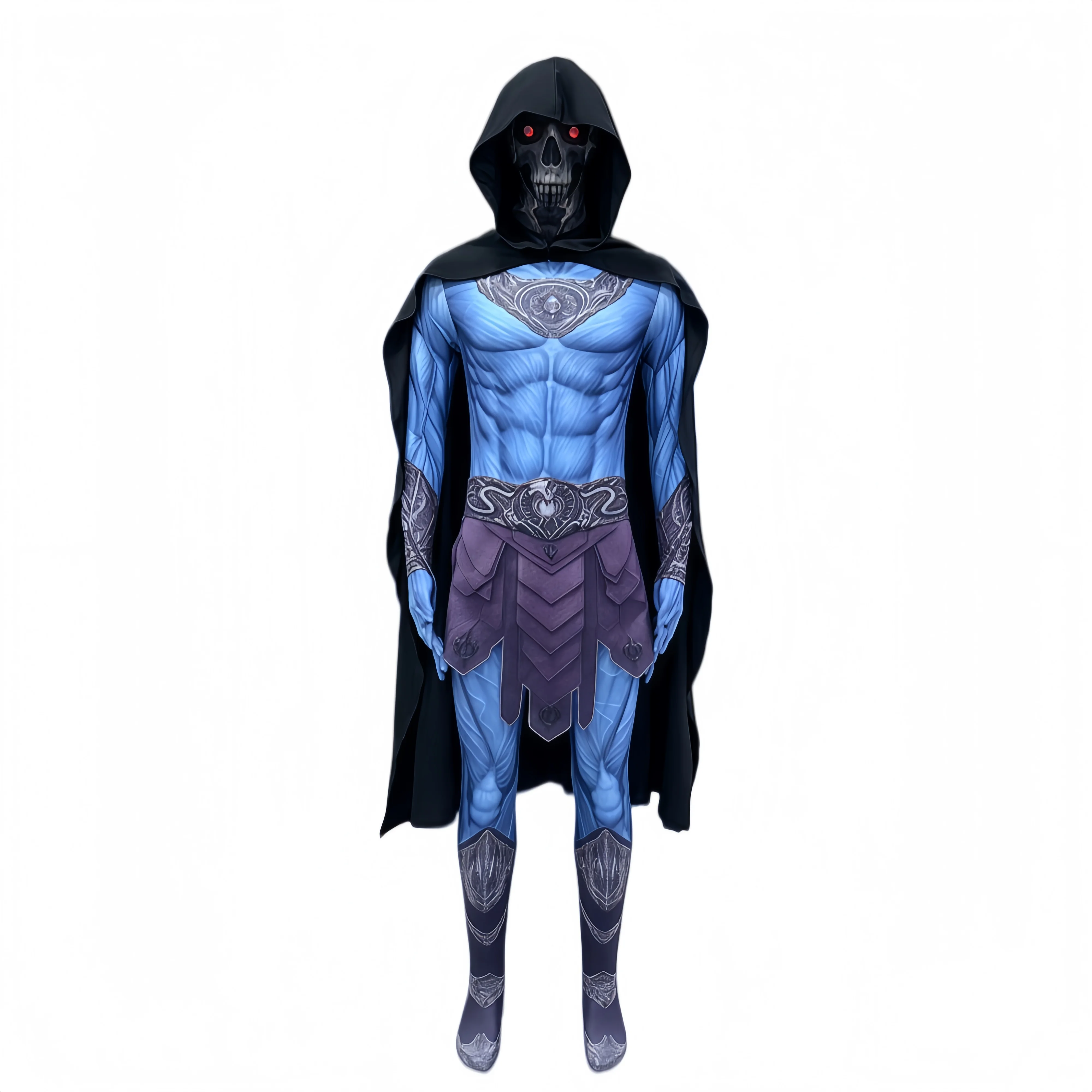Deluxe Kosmisches Riesen-Skelett-König-Kostüm Cosplay Erwachsenen-Superschurken-Verkleidung Halloween-Kostüm für Männer Karnevals-Party-Overall