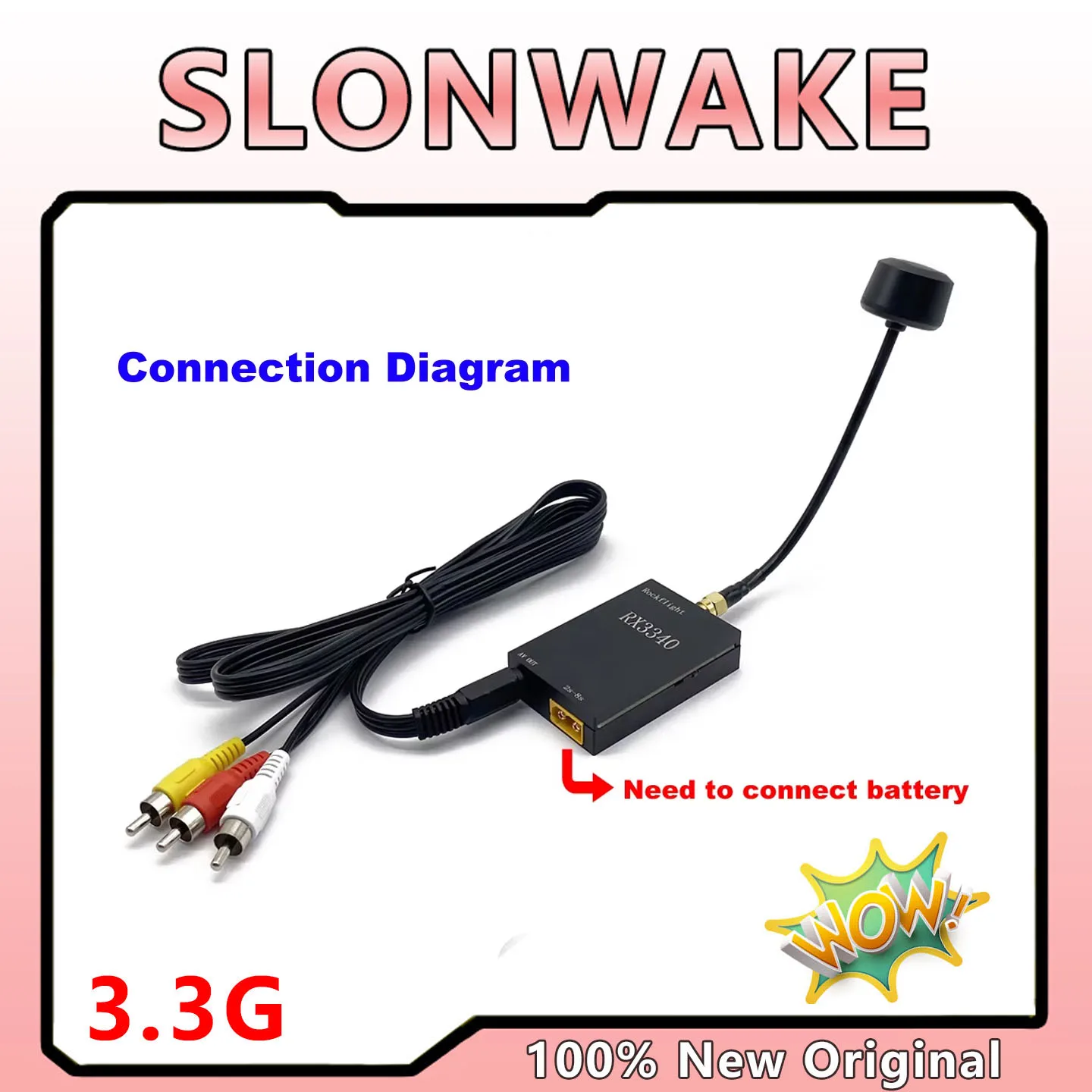 

RockFlight 3.3G 16CH RX3340 VRX Video Transmission Receiver for Long Range Flight 2-8S Power FPV Drone Parts