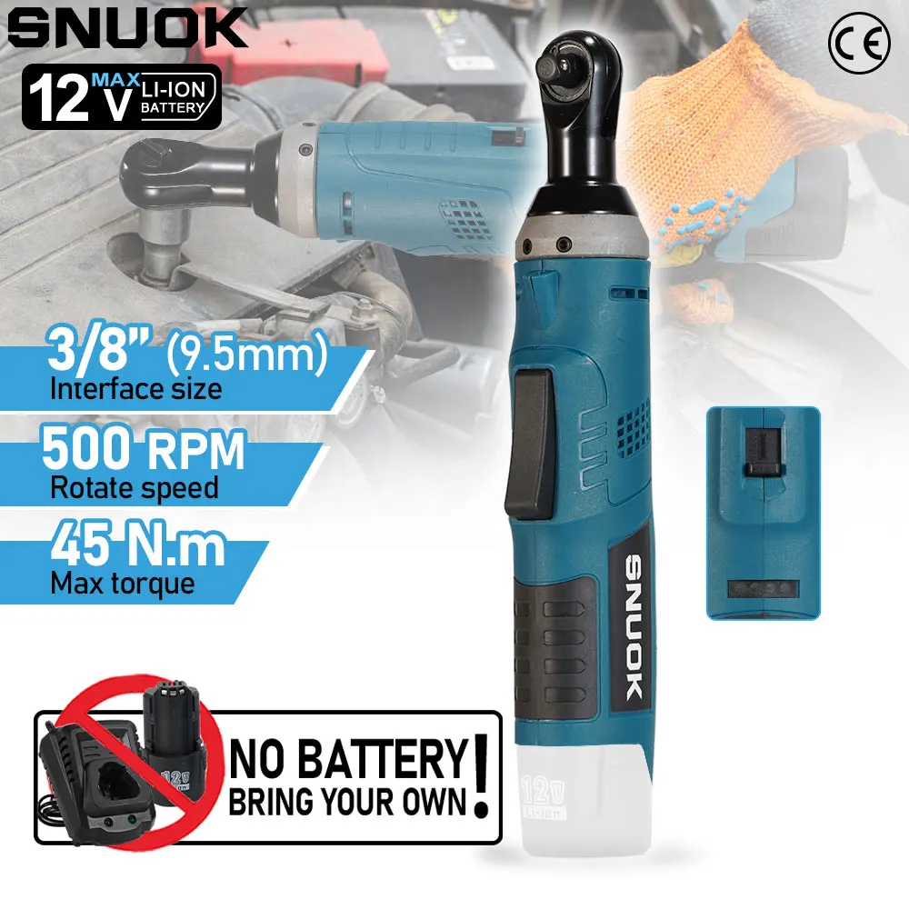 SNUOK 12V Bare Machine Ratchet Wrench 45N. m Used for Car Tire Disassembly and DIY Furniture Assembly FOR Bosch Lithium Battery