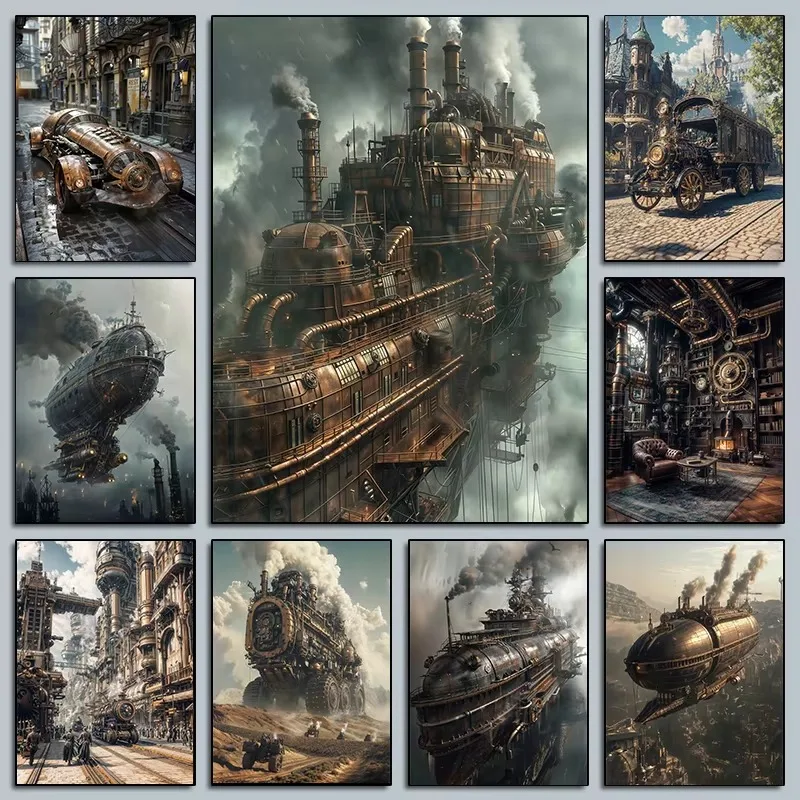 Adult Jigsaw Puzzle 500/1000/1200/2000 Pcs Puzzle Steampunk Cityscape Puzzle Decorative Painting Exercise Brain Thinking Gifts