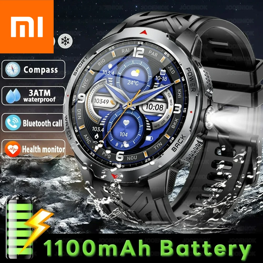 

Xiaomi 1100mAh Military Outdoor Smart Watch Men 1.7-inch Display Compass Sports Watch IP68 Waterproof Bluetooth Call Smartwatch