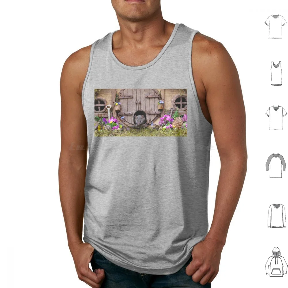 George The Mouse In A Log Pile House Spring Tank Tops Print Cotton George Mouse In Log Pile House Spring