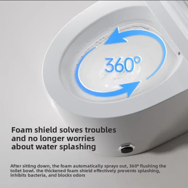 Intelligent Self-cleaning Toilet, Intelligent Sensor Voice-controlled Toilet Splash-proof and Odor-proof Intelligent Toilet Seat
