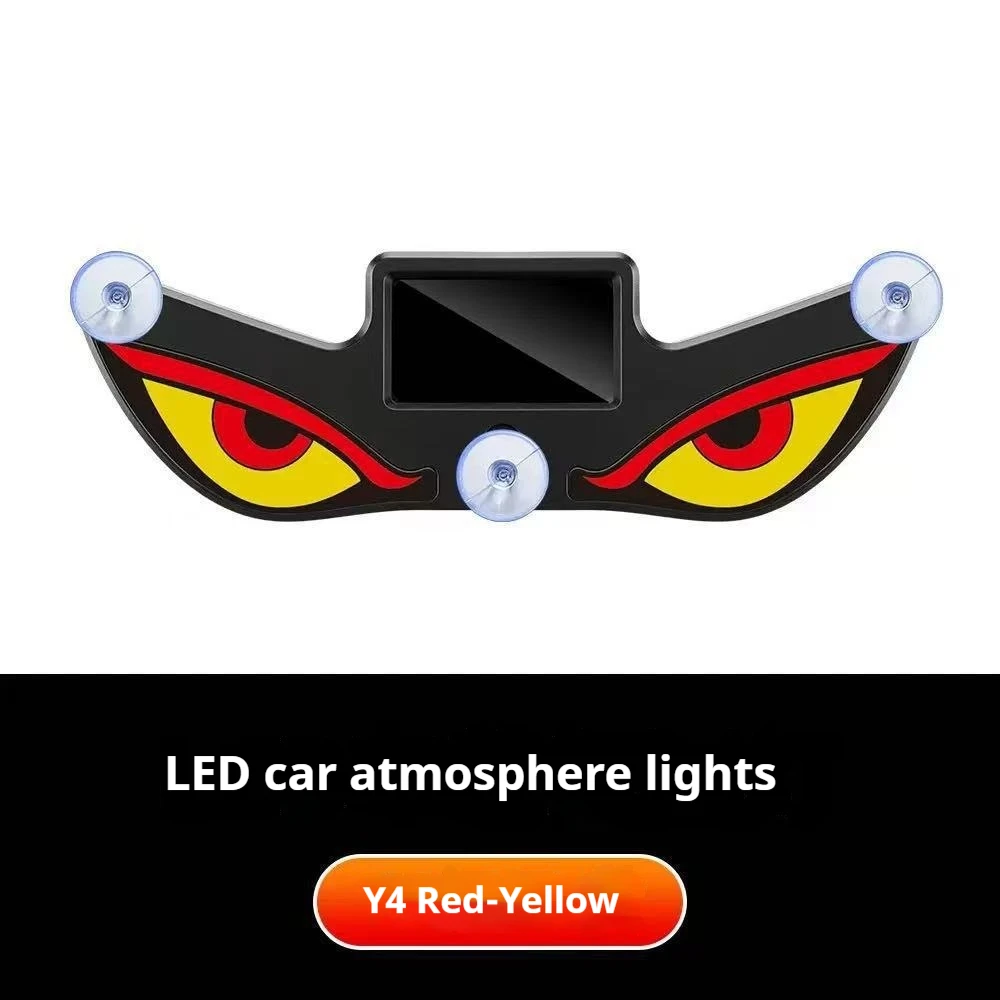 Generic Cool Solar Led Warning Light Devil Eye Smart Induction Vibration Flash Suction Cup For Car Windshield Decoration