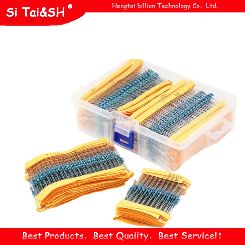 600ชิ้น30*20ชิ้น1% ชุดตัวต้านทาน1/4วัตต์ชุดตัวต้านทานฟิล์มโลหะแบบ DIY ใช้ความต้านทานวงแหวนสี (10โอห์ม ~ 1โอห์ม)