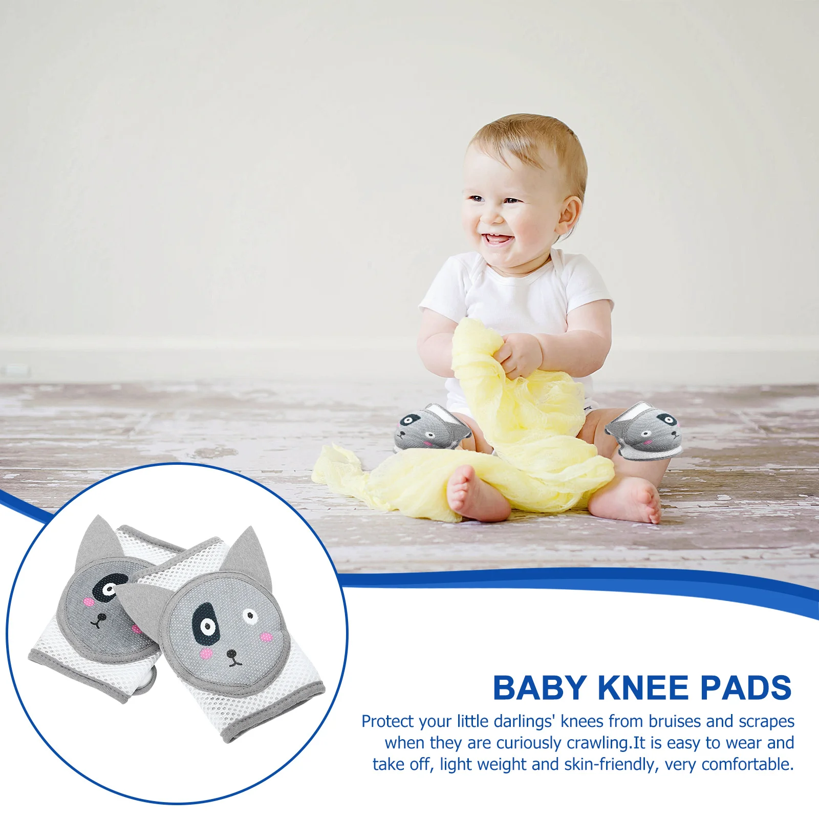 2 قطعة منصات الزحف الطفل حماة الركبة سميكة الإسفنج الدافئة ماصة للعرق لفصل الشتاء الصيف بسيطة آمنة تناسب طفل كم