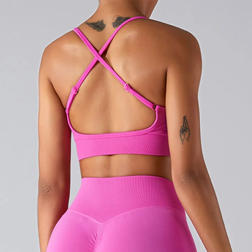 Women Sexy Cross Sports Bra Yoga Gym Top Women Workout Running Yoga Bra Stretch Women Sports Underwear Fitness Workout Tank Top