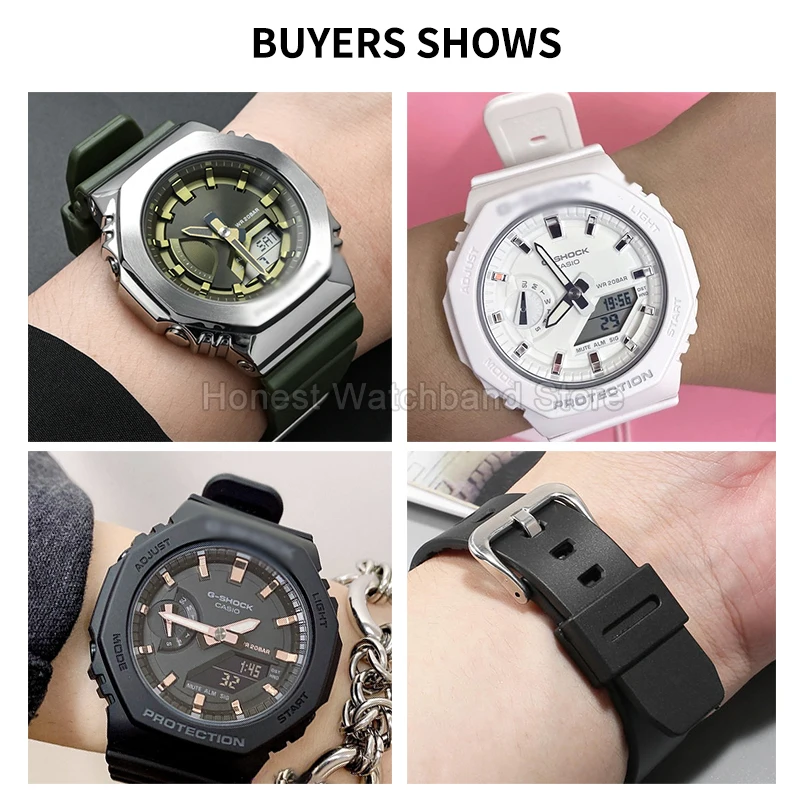 16 مللي متر واجهة الإفراج السريع تصميم حزام ساعة نسائية ل كاسيو G-SHOCK مثمنة البلوط GM-S2100 سوار ساعة الراتنج دائم