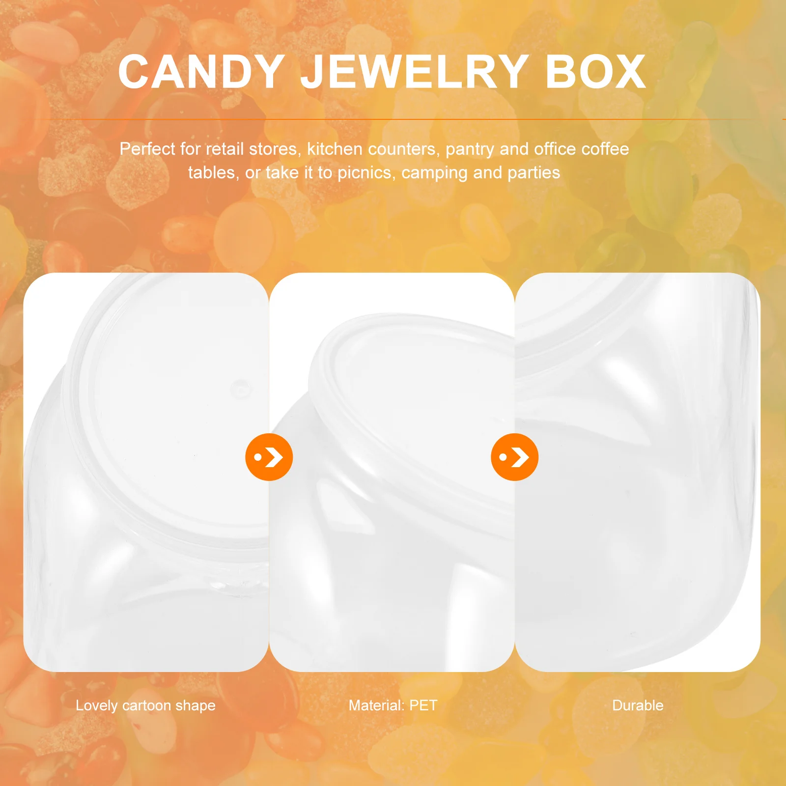 

1500ml Transparent Plastic Candy Jars Clear Containers Modern Kitchen Decor Storage Bottles Wide Mouth Candy Jar