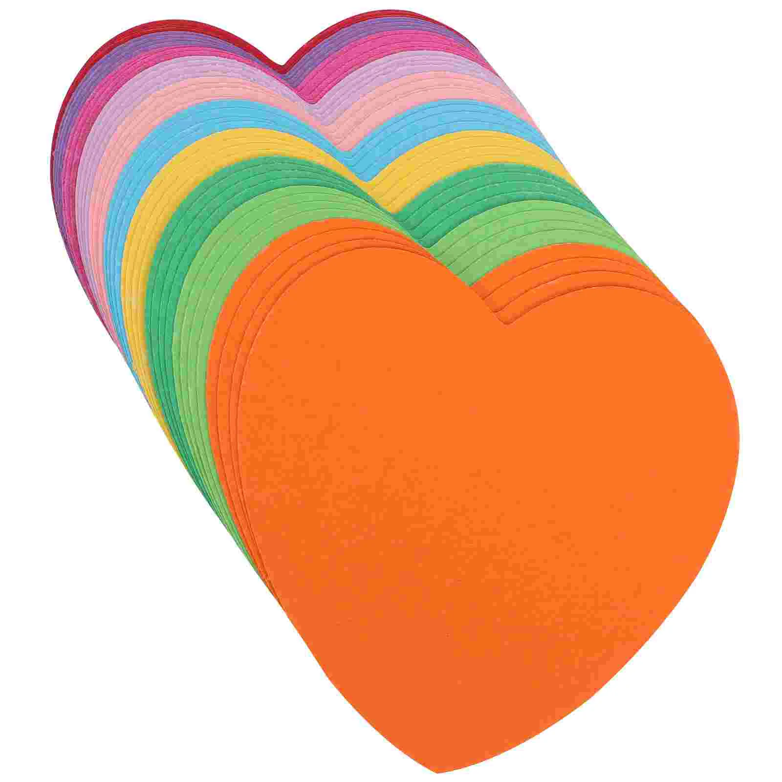 

50 Pcs Heart Shaped Cardboard Stationary Decal Notes Circle Rug Student Notepad Convenience Sticker Paper