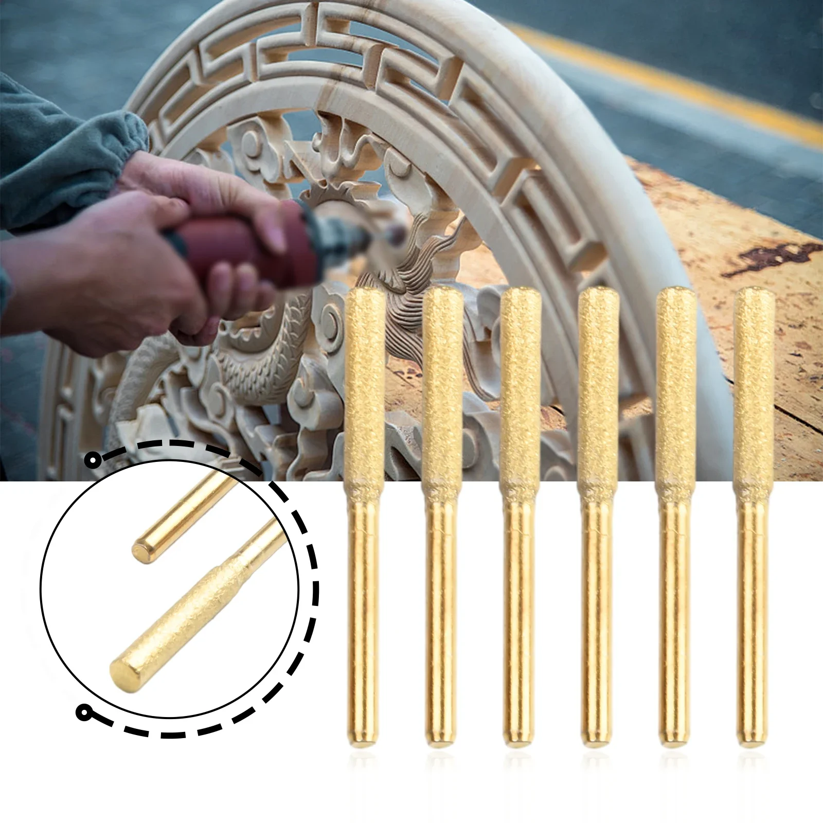 

6PCS Diamond Chainsaw Sharpener Diamond Chainsaw Sharpener Burr 4/4.8/5.5mm Grinder Chain Saw Drill Sharpener Rotary Tool