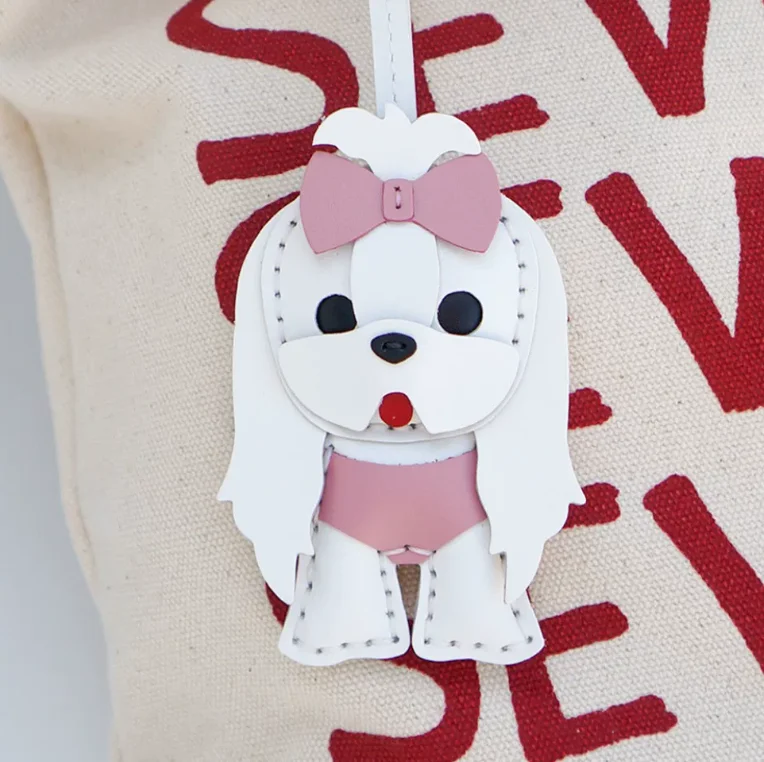 Custom Handcraft Laser Wood Die, Lovely Maltese Puppy Bag Pendant Mold, Sharp Steel Blade for Leather Ornament Cutting