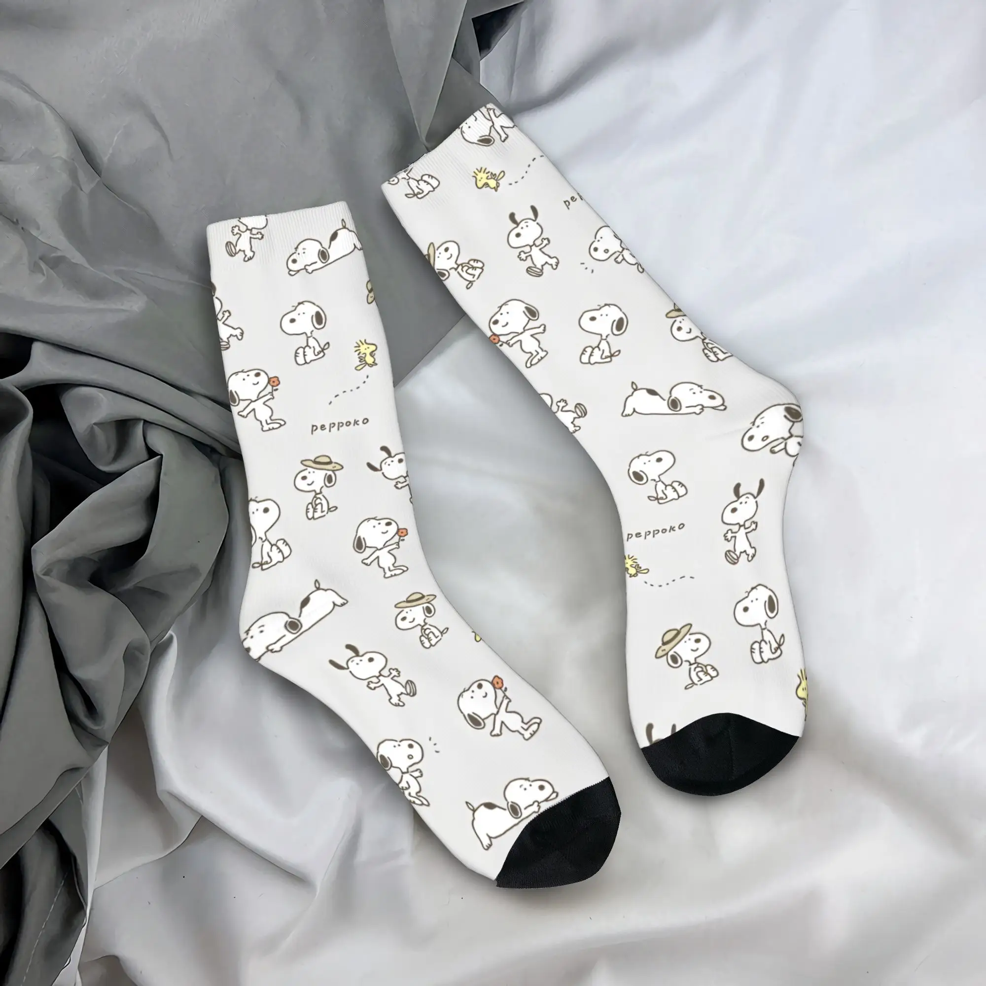 

Peppoko Snoopy Socks Men's Women's Fashion Cartoon Dog Socks High Quality Spring Summer Autumn Winter Middle Tube Socks Gifts