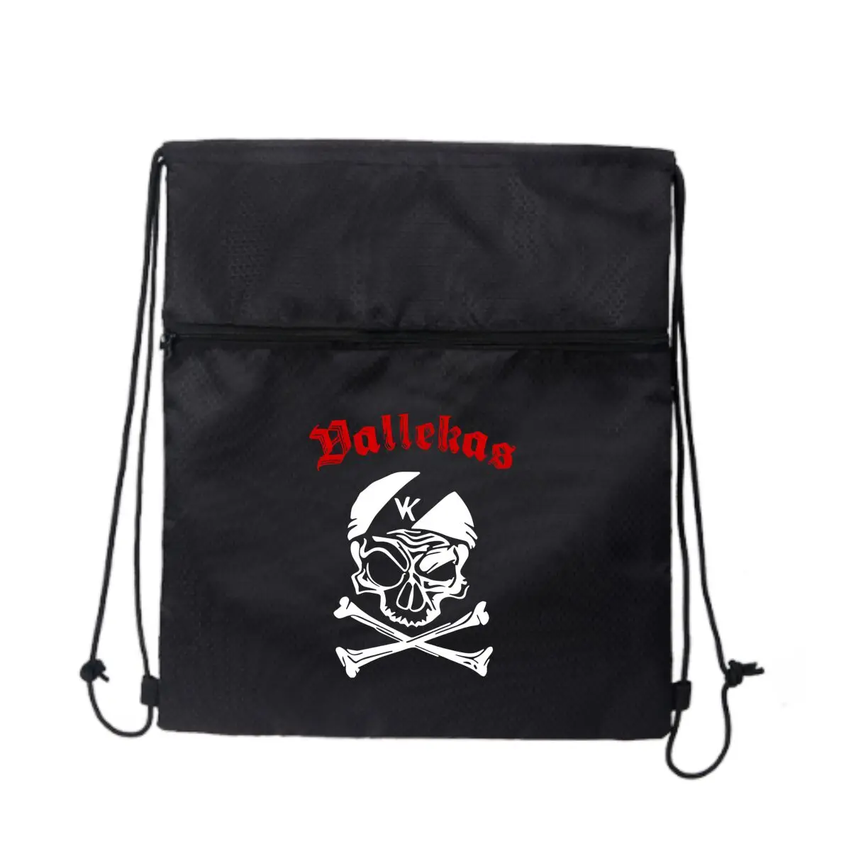 

Vallekas Skull Edgy Streetwear Design Art Multi Scene Все круглая уличная сумка на шнурке Дизайн на молнии Досужная дорожная сумка для фитнеса