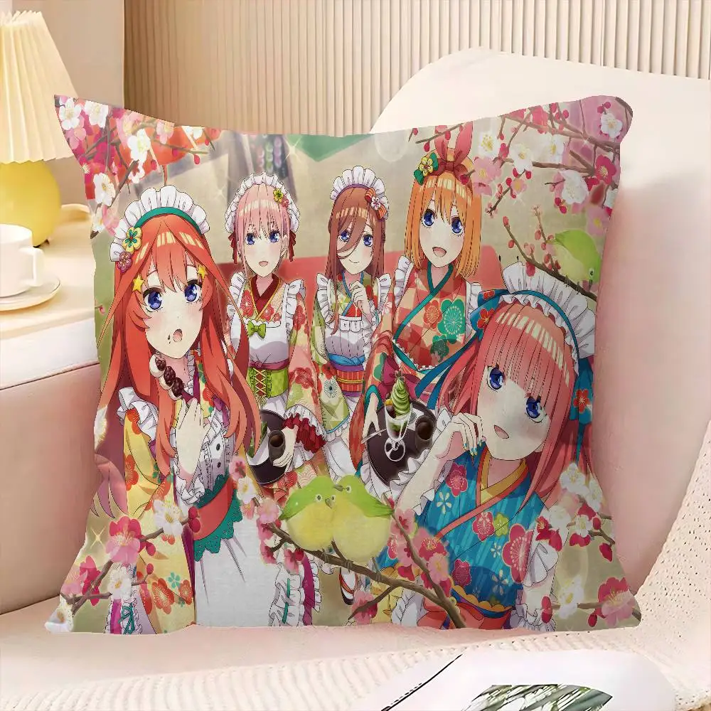 Japanese The Quintessential Quintuplets Pillow Covers Cartoon Decorative Home Double-sided Printing Short Plush Cushion Cover