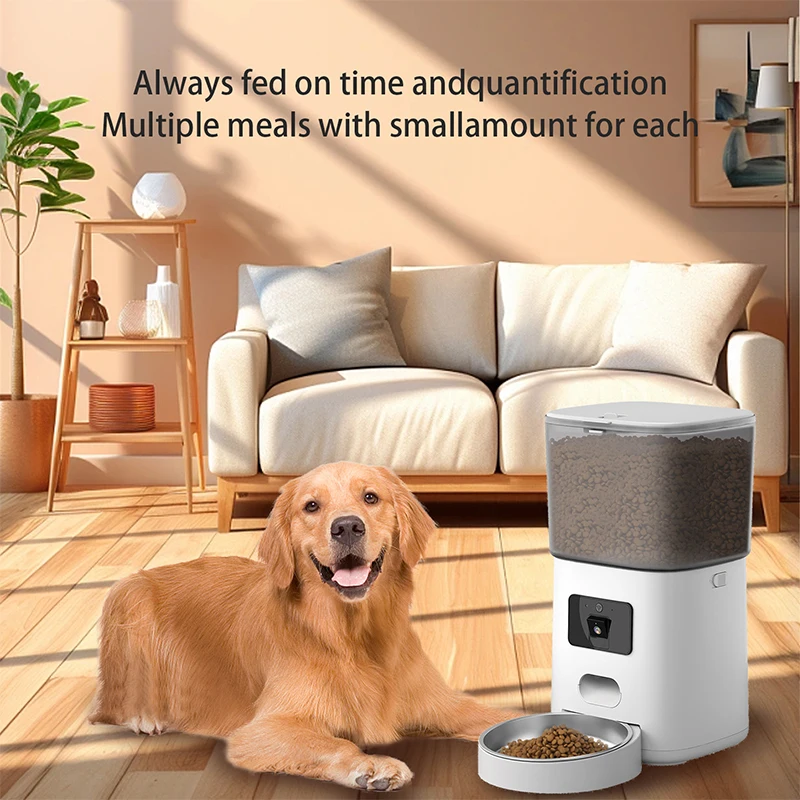 Smart Automatic Pet Feeder Smart Pet Feeder with Camera Smart Pet Feeder Wireless Camera Application Remote Control Interaction
