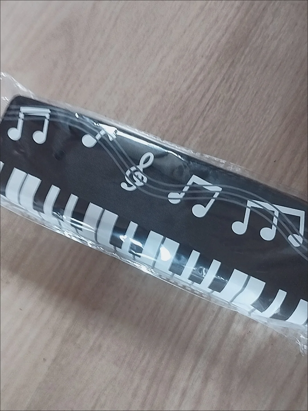 Cute Musical Instrument Print Zipper Pouch Piano Note Pattern Portable Pencil Case Children School Supplies For Boys Girls