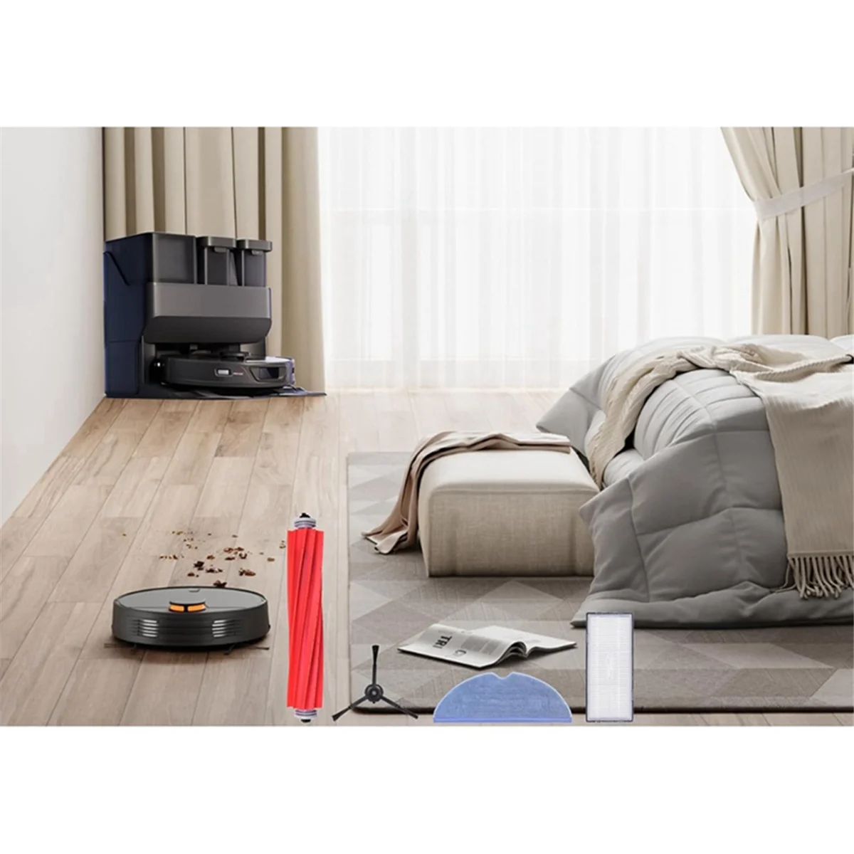 ABKR Für Roborock S7 S7+ S7 Maxv S7 Maxv Plus T7S T7 Plus T7S Plus Staubsauger Wichtigsten Seite pinsel Hepa-Filter Mopp Tuch Teile