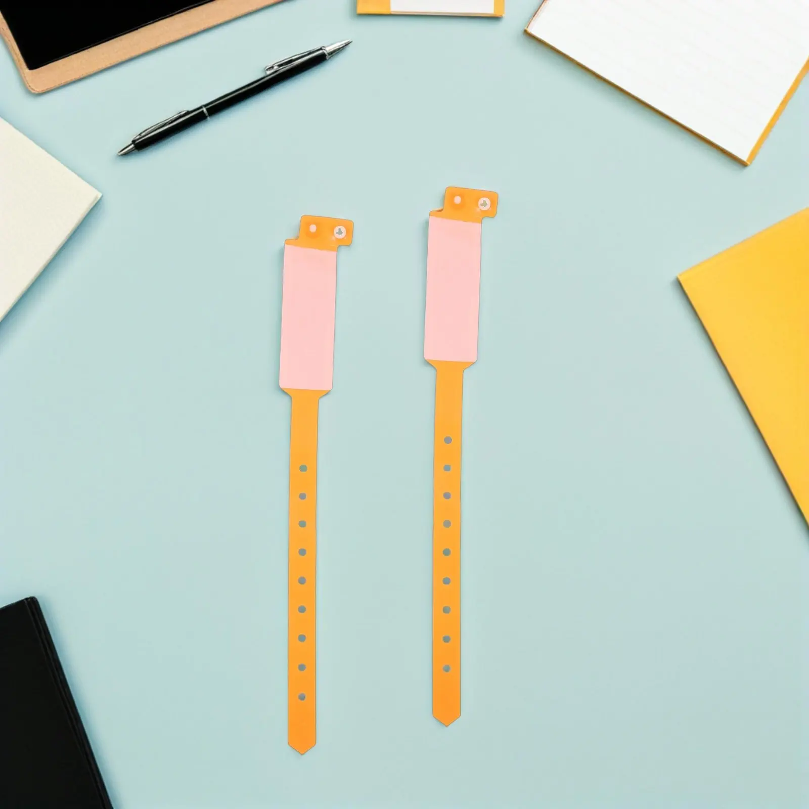 

100pcs Patient Identification Wristbands Waterproof Writeable Pvc Medical Bands Snap Closure For Hospital Clinics Disposable Use