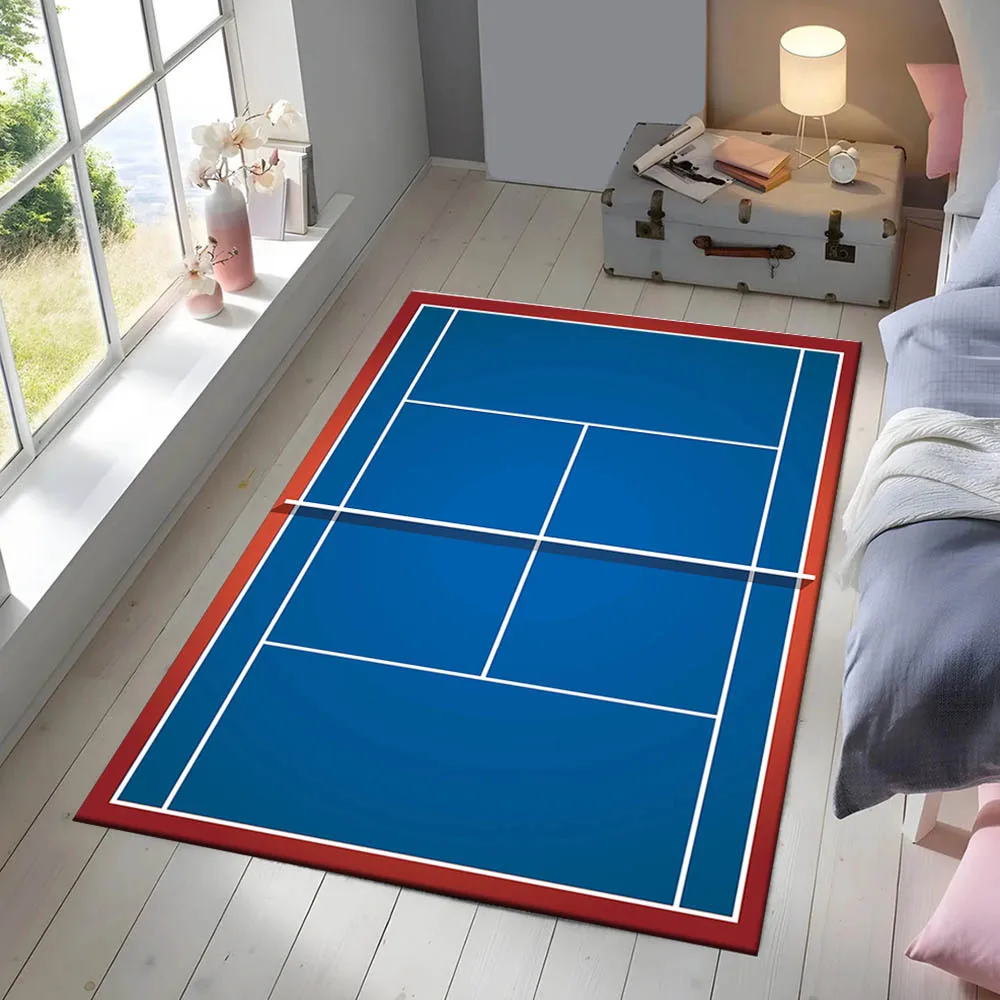 Tennis Court Design Area Rug Non Slip Washable Mat For Living Room Bedroom Garden Home Decor