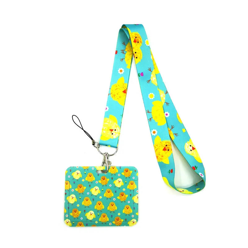 Yellow Chicken Duck Key lanyard Car KeyChain ID Card Pass Gym Mobile Phone Badge Kids Key Ring Holder Jewelry Decorations