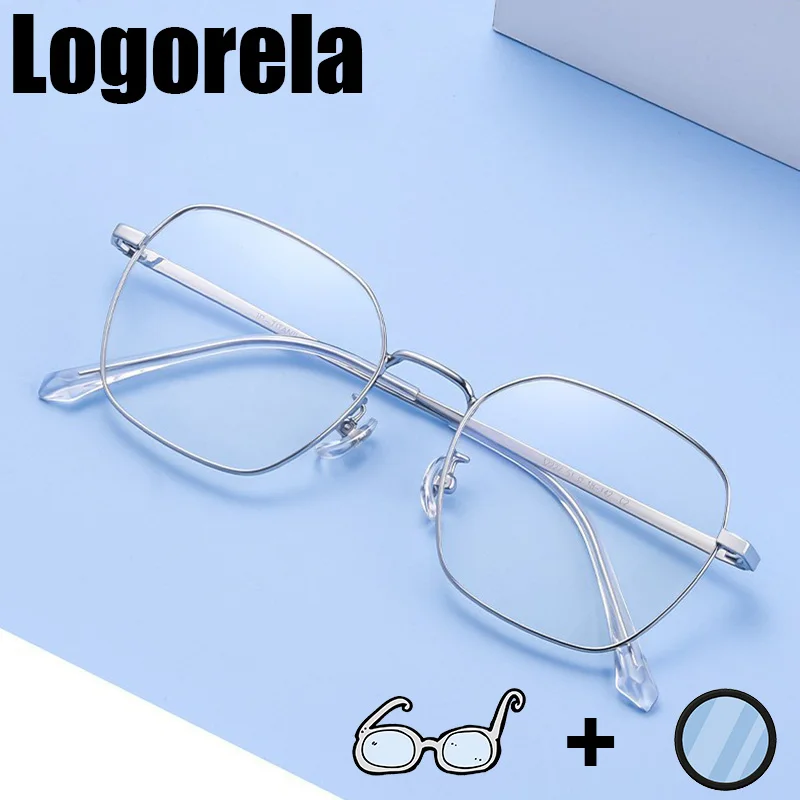 

Logorela 32227 Titanium Glasses Frame Women Men Prescription Eyeglasses Vintage Square Spectacles Myopia Optical Frames Eyewear