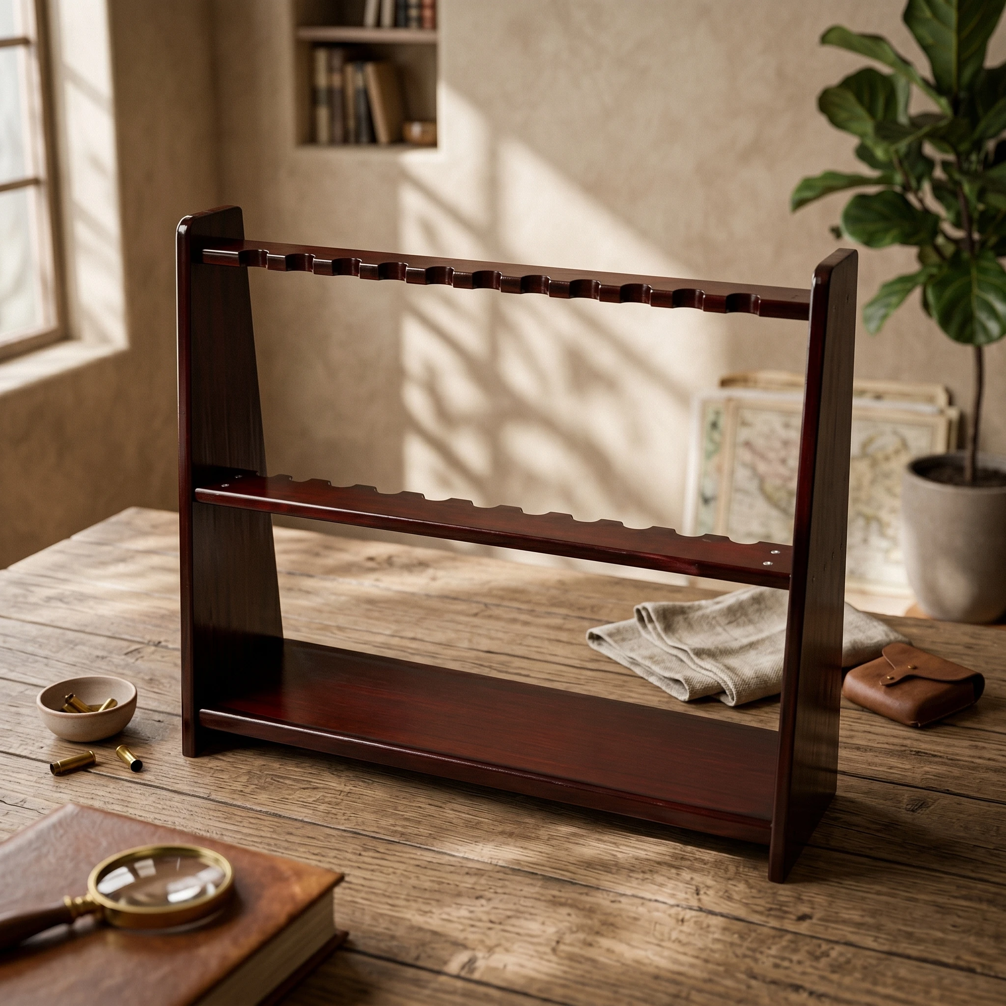 support-de-rangement-pour-queues-de-billard-sur-pied-avec-etagere-inferieure-en-bois-coins-arrondis-pour-salle-de-jeux-profil-trapezoidal