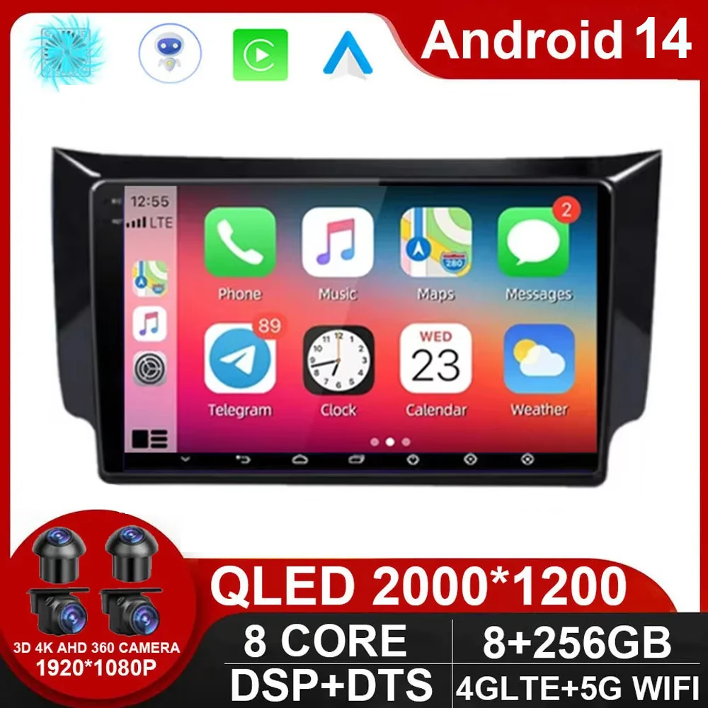 

Car Radio Android 14 Multimedia Video Player For Nissan Sylphy B17 Sentra 12 2012-2018 WiFi Carplay GPS Navigation Autoradio