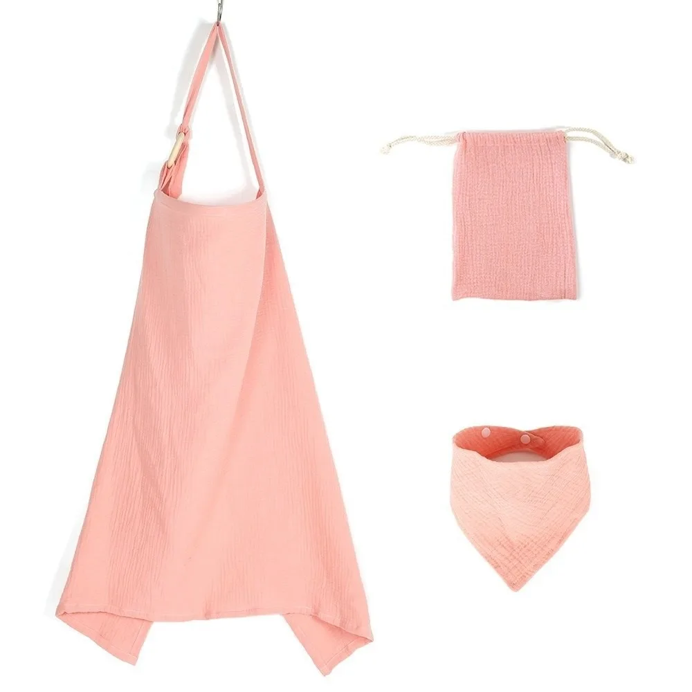 

3Pcs Cotton Nursing Cover Set Breathable Adjustable Breastfeeding Shawl Anti-Exposure Nursing Wear Baby Feeding Clothes Outdoor