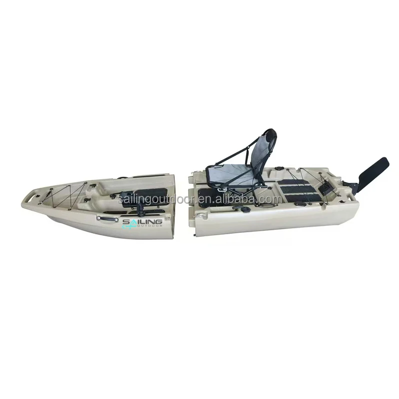 10ft Modular Plastic Multifunctional Kayak Rotational Molding Fishing Boat with Foot Pedal Drive Chair Paddle Rod Holder on Sale