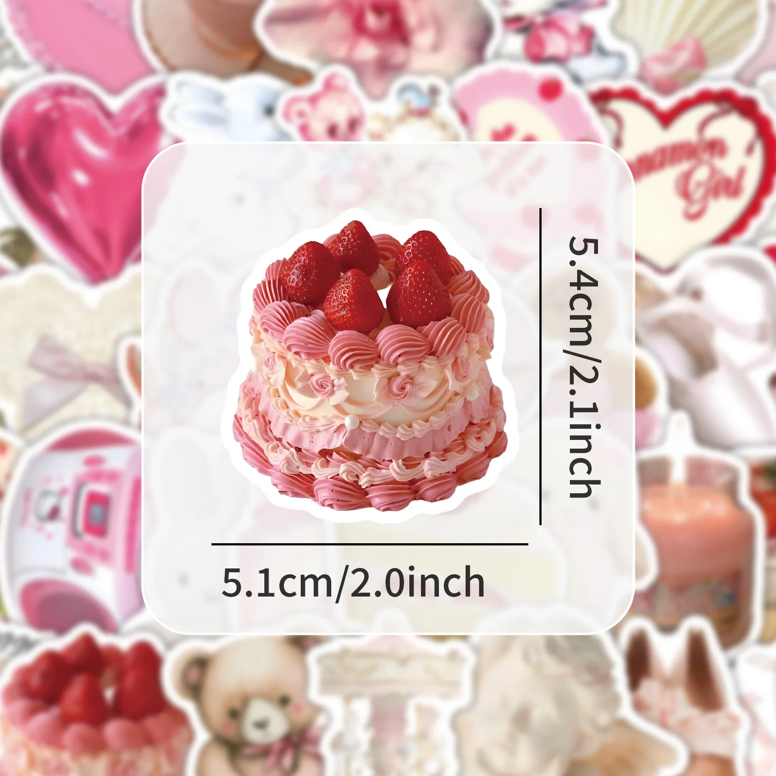 

10/60PCS Kawaii Pink Cartoon Stickers Aesthetics Cute Decals For Suitcase Fridge Phone Luggage Laptop Guitar Car Sticker Toys