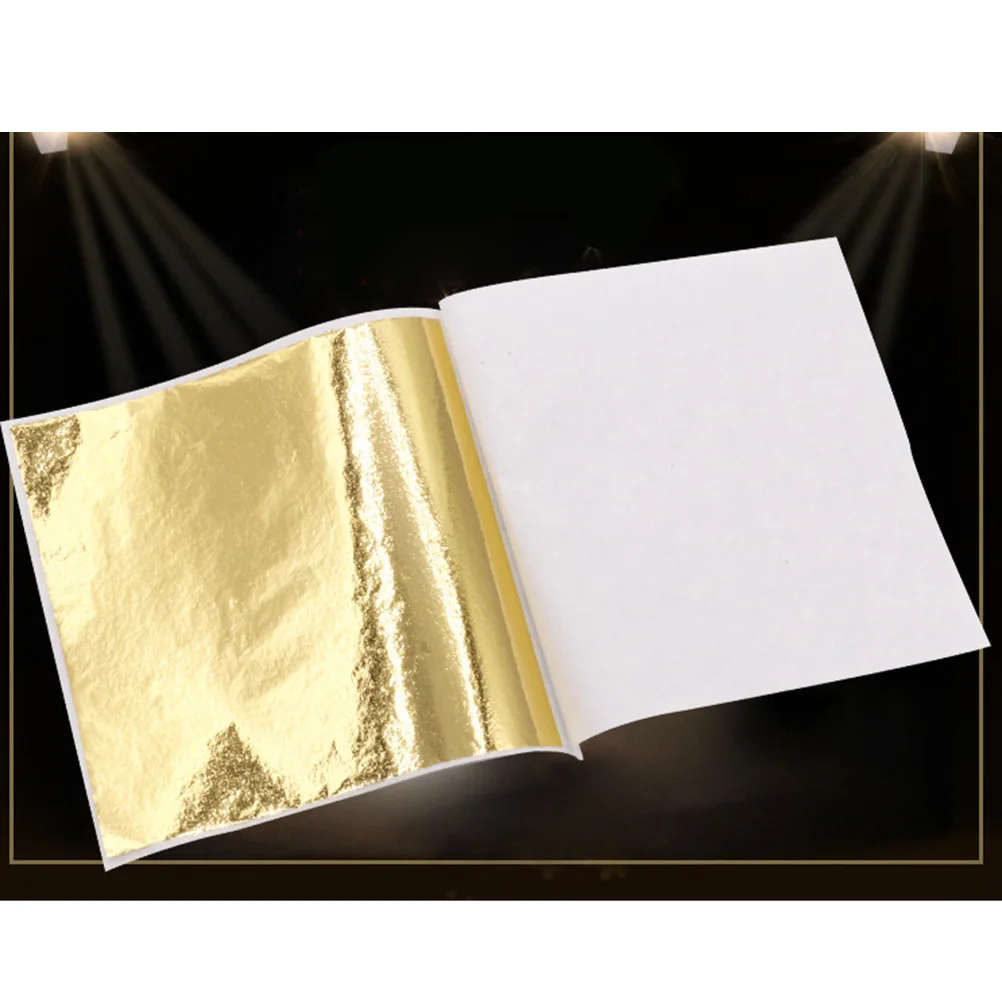 

50Pcs 8x8.5cm Shiny Gold Foil Paper Imitation Leaf for Furniture Restoration Picture Framing Golden Imitation Gold Leaf