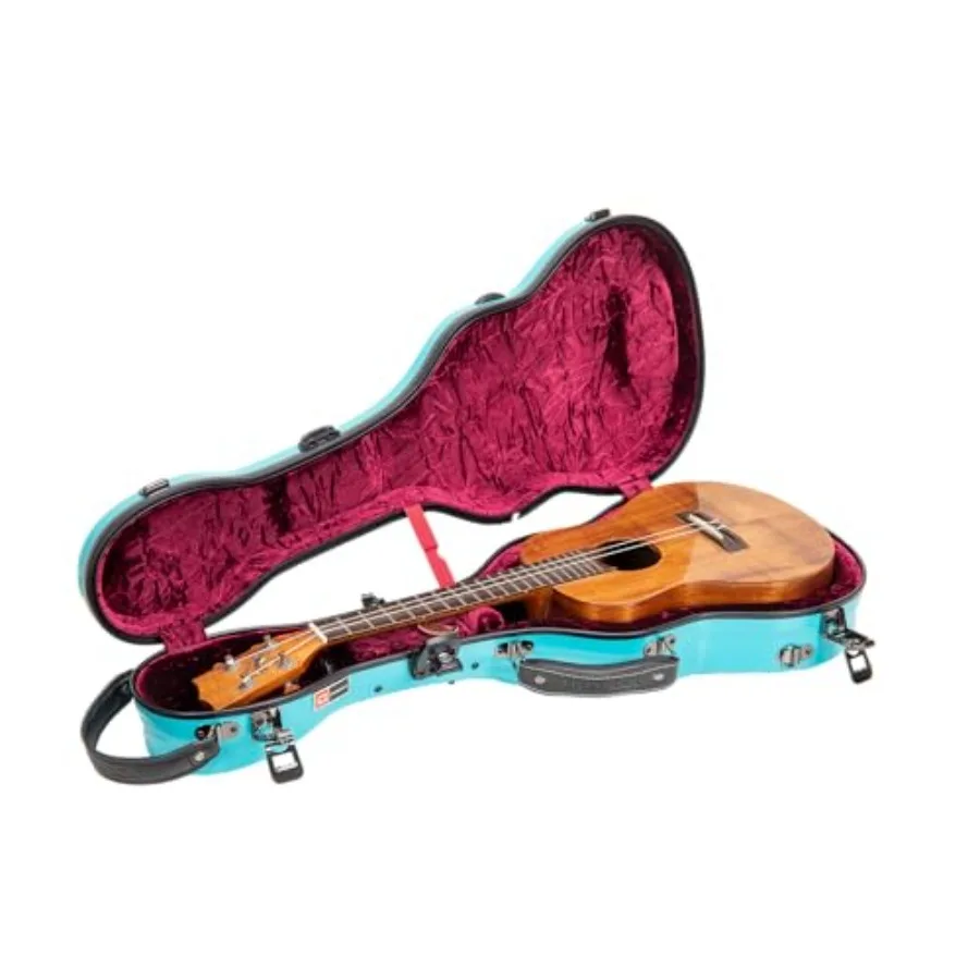 

Ukulele Case for 27 Inch Instruments Fiberglass Hardshell in Black with TSA Lock, Accessory Compartment, Detachable Straps, and