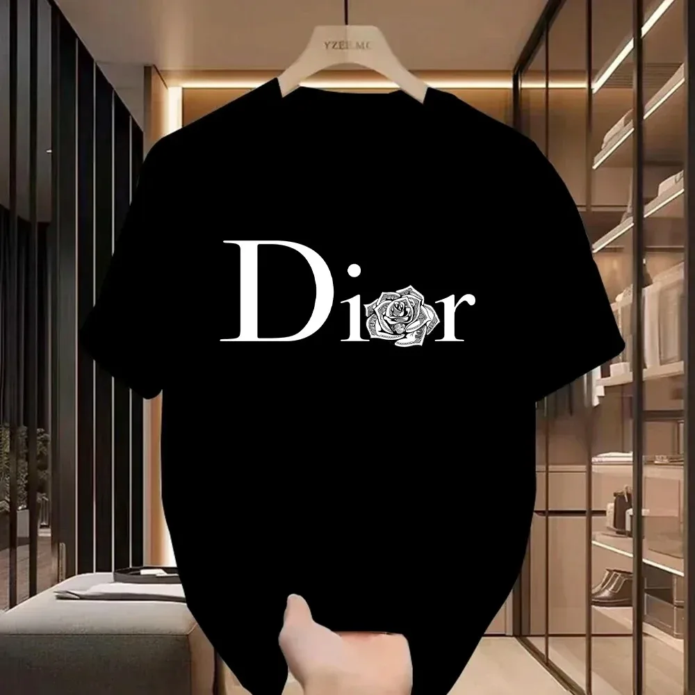 2026 Women Summer puls Trendy Casual T-Shirt Fashionable Letter Minimalist  Print Women'S Round Neck Short Sleeve Classic Design