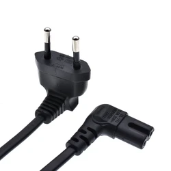 EU European 2 Prong Cable Power Supply Cord Right Angle to IEC C7 Figure 8 Power Cable for Samsung Power Supply LED TV Laptop*