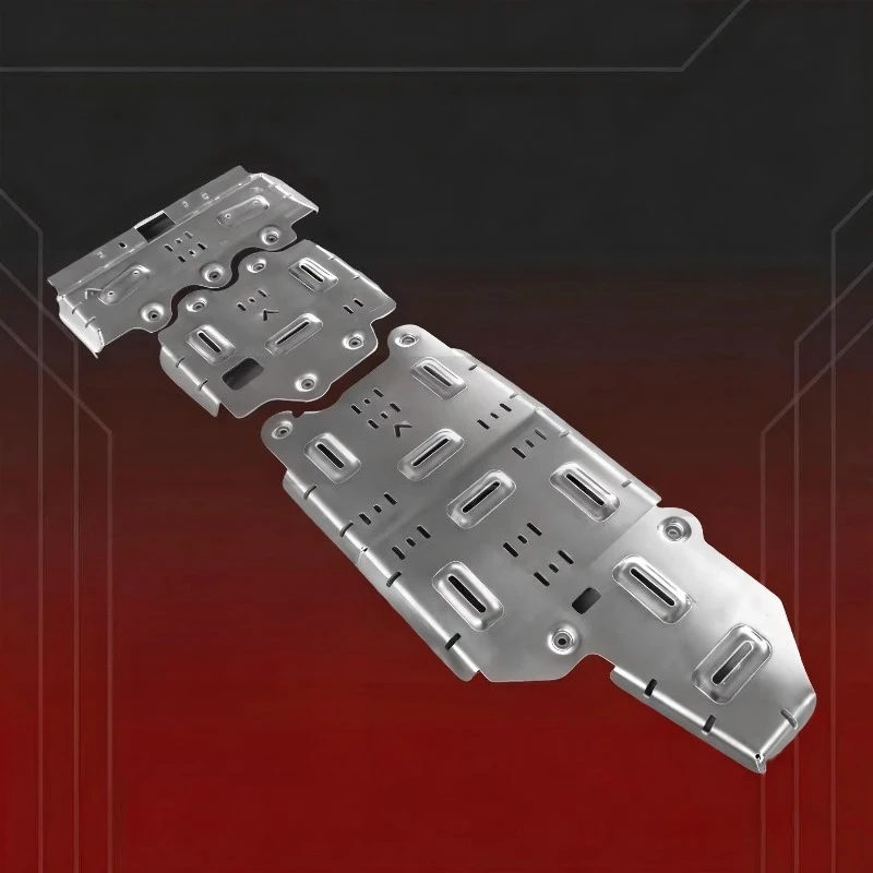 LC250-2.4T 8mm Engine Chassis Aluminum Alloy Skid Plate Natural Aluminum Finish Original Hole Position
