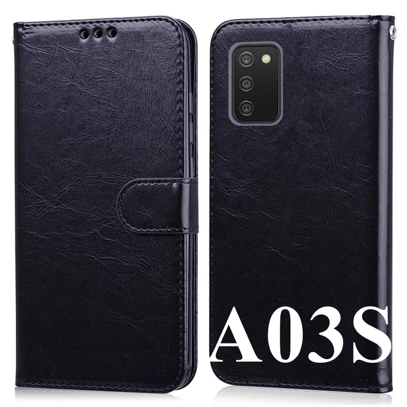 A03 A 03 Cover Luxury Solid Color Flip Leather Case For Fundas Samsung Galaxy A03 A03S A 03S A03 S A 03 S Wallet Phone Cases