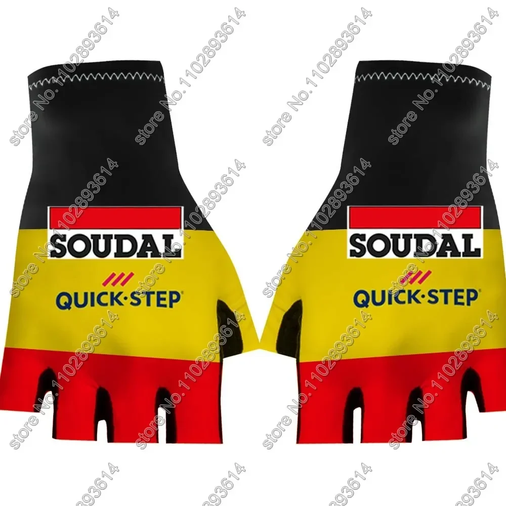 Belgium National Team Cycling Gloves 2024 Team Italy Bicycle Gel Half Finger Gloves One Pair Size Guante Ciclismo Gant