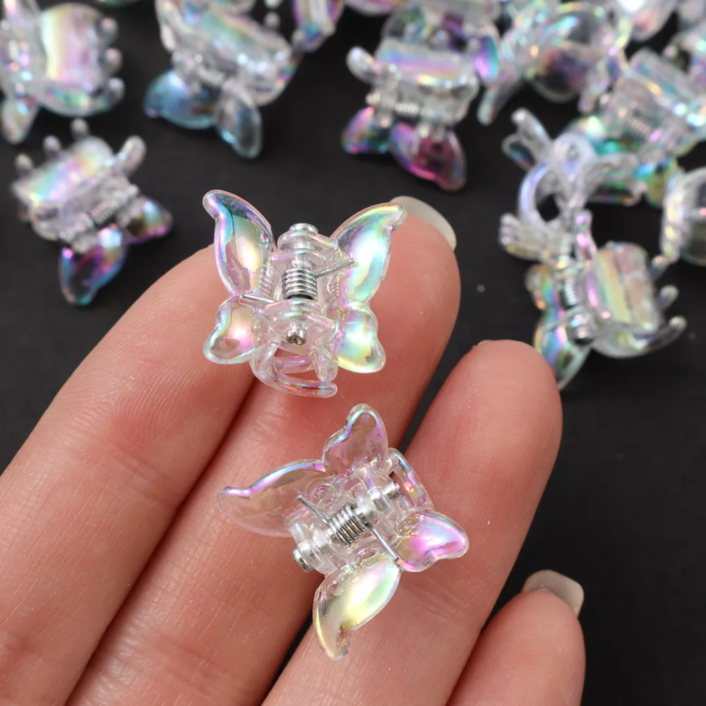 20 Stück Mini-Schmetterlings-Haarspangen, Macaron-Klauenklammern im Hyuna-Stil, süße Haarnadeln für Mädchen, geeignet für Pony und seitliches Haar – Detail 6