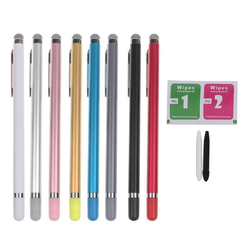 652F Universal Capacitive Pen Dual Heads for w Soft Nibs for Touch Screen Compatible Universal for Smartphones Tablets