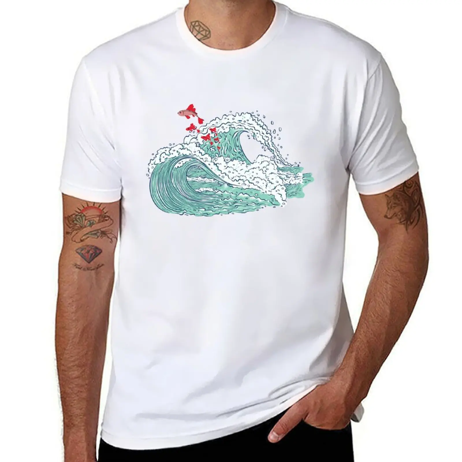 

Ponyo waves T-Shirt t shirts for man cotton funny funny t shirts cotton T-Shirt