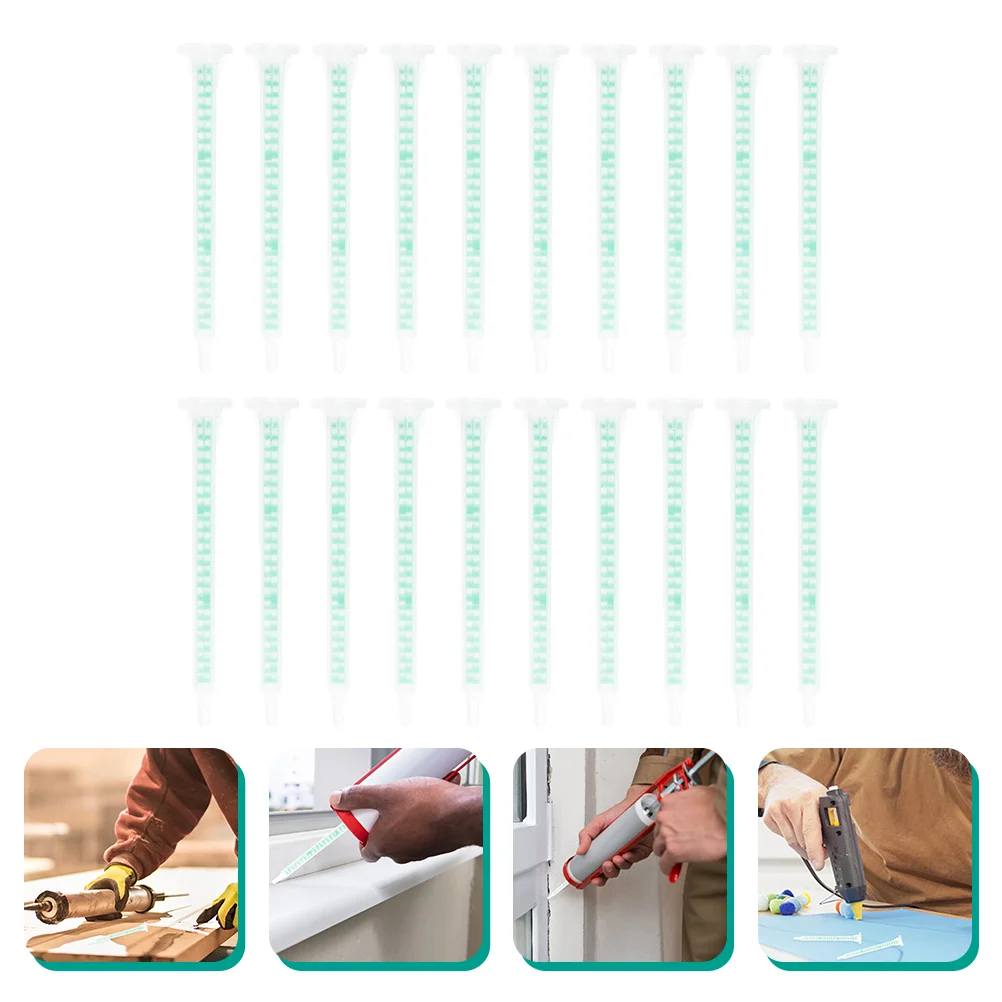 30pcs Epoxy Mixing Tube Resin Mixer Hose Adhesive Nozzles Dispensing Square Filling PP Material Laminar Spiral Rod AB Glue