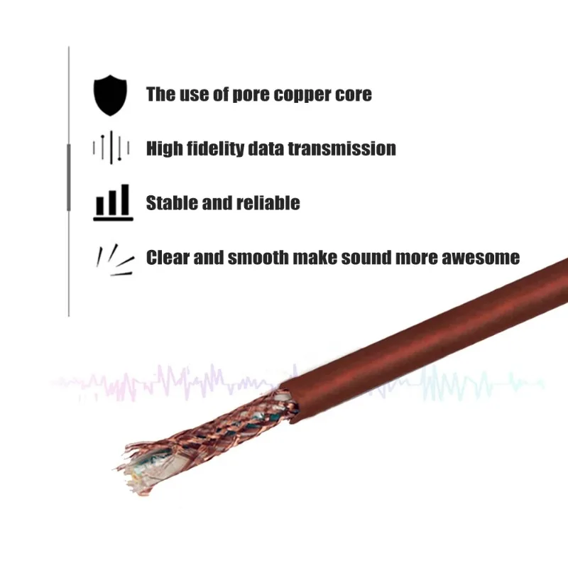 مطلية بالذهب عالية الدرع المزدوج 6.35 مللي متر إلى كابل الصوت RCA المزدوج 6.5 مللي متر إلى المزدوج RCA خلاط 1.5 متر كابل الصوت للكمبيوتر DVD TV VCR MP3 #3