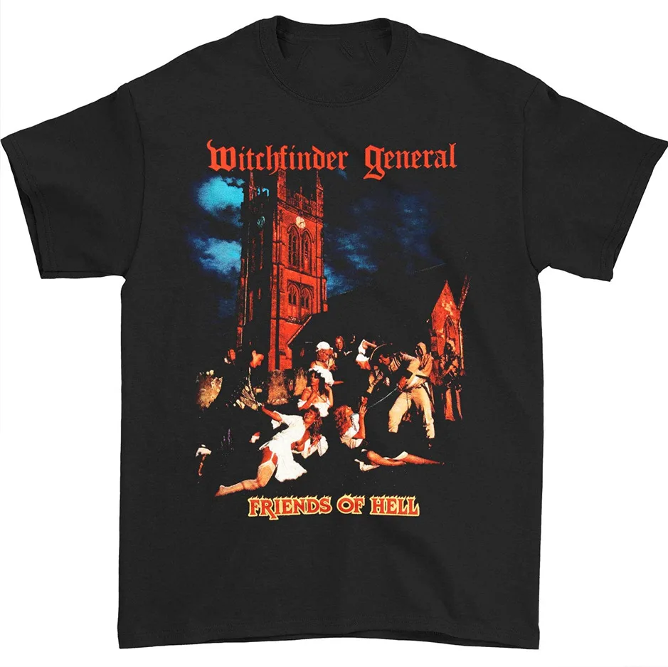 Vtg Witchfinder General band Friends of hell T-shirt Black Tee All Sizes 2F480